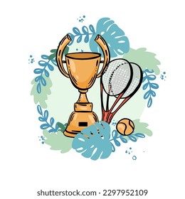 vector illustration of tennis items