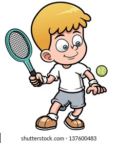 Vector illustration of Tennis Player