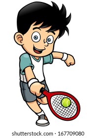 Vector illustration of Tennis Player