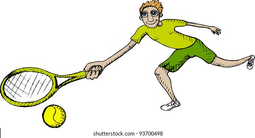Vector illustration of tennis player