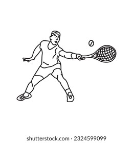 Vektorgrafik des Tennisspielers mit Conversion Line Art Design