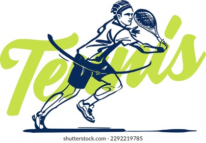 ilustración vectorial de un jugador de tenis sosteniendo una pelota.