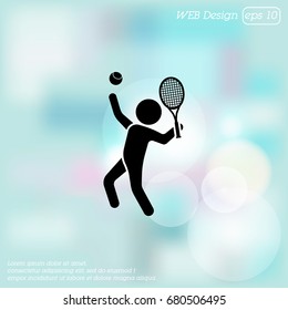 Vector illustration. Tennis player icon