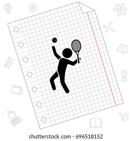 Vector illustration. Tennis player icon