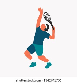 vector illustration of a tennis player on the court