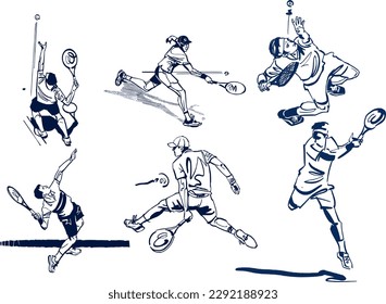 Vector illustration of the tennis playerwith ball