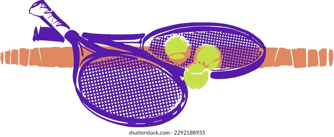 Vector illustration of the tennis playerwith ball