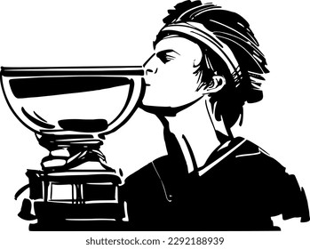 Vector illustration of the tennis playerwith ball