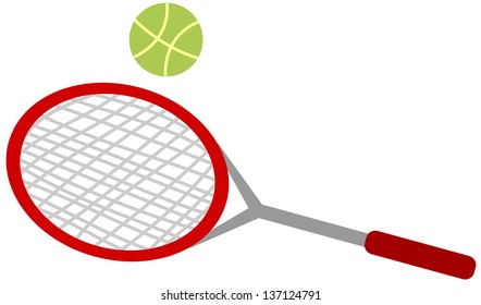 Ilustración vectorial de una raqueta de tenis