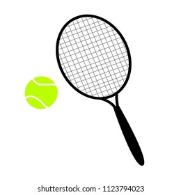 vector illustration of tennis racket and ball