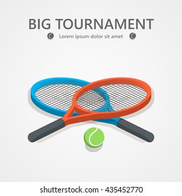 Vector illustration of tennis racket in flat style