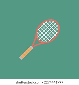 Icono vectorial de raqueta de tenis, deportes, equipo deportivo.