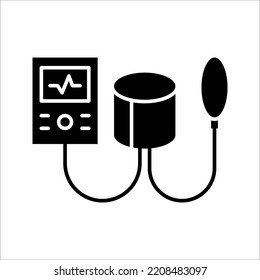 Vector illustration of a tensiometer. Equipment for measuring blood pressure icon on white background. EPS 10