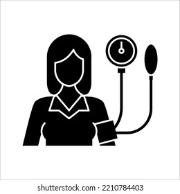 Ilustración vectorial de un tensiómetro. Equipo para medir el icono de la presión arterial sobre el fondo blanco. EPS 10