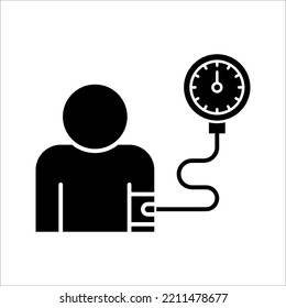 Vektorgrafik eines Tensiometers. Ausrüstung zur Messung des Blutdrucks Symbol auf weißem Hintergrund. EPS10
