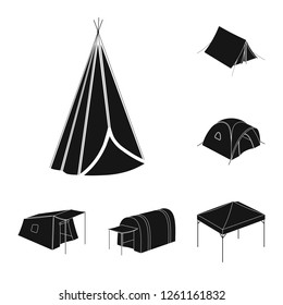Vector illustration of tent  and camp logo. Set of tent  and forest stock vector illustration.