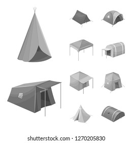 Vector illustration of tent  and camp logo. Set of tent  and forest stock vector illustration.