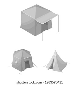 Vector illustration of tent  and camp logo. Set of tent  and forest stock vector illustration.