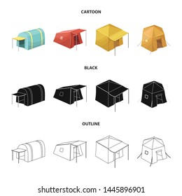 Vector illustration of tent and camp symbol. Collection of tent and forest stock symbol for web.