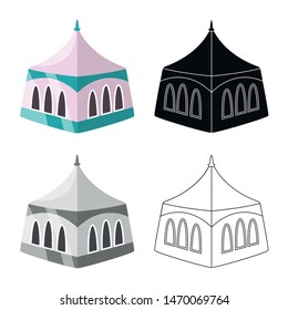 Vector illustration of tent and dome symbol. Set of tent and recreation stock symbol for web.