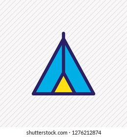 Vector illustration of tent icon colored line. Beautiful lifestyle element also can be used as camping icon element.