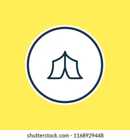 Vector illustration of tent icon line. Beautiful camping element also can be used as camp icon element.