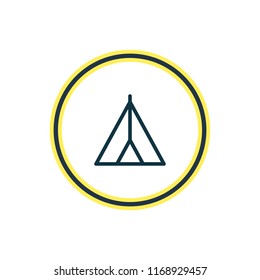 Vector illustration of tent icon line. Beautiful lifestyle element also can be used as camp icon element.