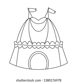 Vector illustration of tent and park logo. Collection of tent and tarp stock symbol for web.