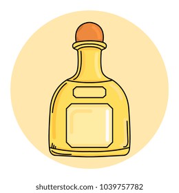 Vector illustration of tequila bottle modern style icon