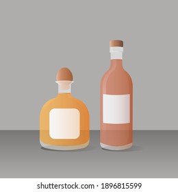 Vector illustration of Tequila, Mexican alcoholic beverage