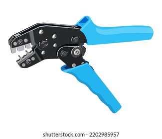 Vector Illustration Terminal Crimping Tool isolated on white background.
Carpentry hand tools.