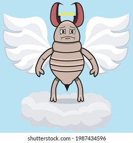 Vector Illustration Of Termite After Die On Sky and Blue  Color Background.