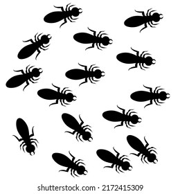 Vector Illustration Of A Termite Colony. With A White Background.