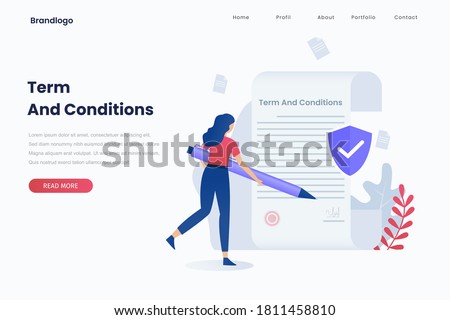 Vector illustration of terms and conditions concept. Illustration for websites, landing pages, mobile applications, posters and banners.