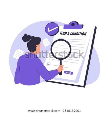 Vector illustration of terms and conditions concept. Illustration for websites, landing pages, mobile applications, posters and banners.