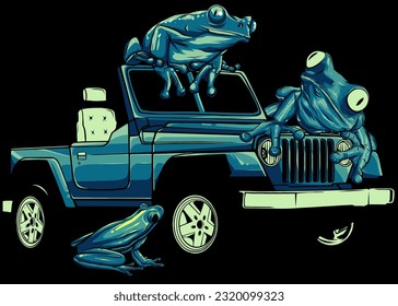 Vector illustration of Terrain vehicle logo on black background