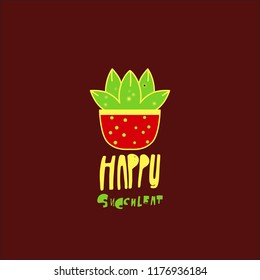 Vector illustration of terrarium plant with lettering words. Doodle style