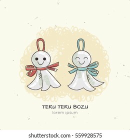 Vector illustration of Teru Teru Bozu- Japanese Talisman. All objects are conveniently grouped and easily editable