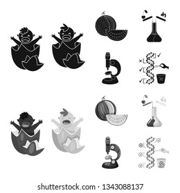 Vector illustration of test and synthetic icon. Collection of test and laboratory stock symbol for web.
