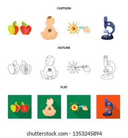 Vector illustration of test and synthetic icon. Collection of test and laboratory stock symbol for web.