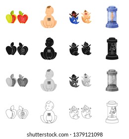 Vector illustration of test and synthetic icon. Collection of test and laboratory stock symbol for web.