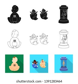 Vector illustration of test and synthetic icon. Collection of test and laboratory stock symbol for web.