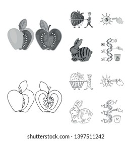 Vector illustration  test and synthetic icon. Set  test and laboratory vector icon for stock.
