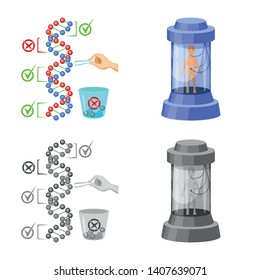 Vector illustration of test and synthetic icon. Collection of test and laboratory vector icon for stock.