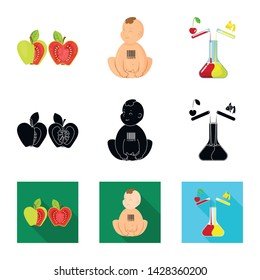 Vector illustration of test and synthetic icon. Collection of test and laboratory vector icon for stock.
