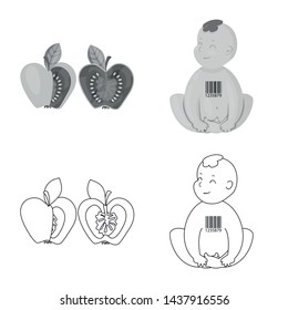Vector illustration of test and synthetic icon. Collection of test and laboratory stock symbol for web.