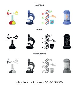 Vector illustration of test and synthetic icon. Collection of test and laboratory stock symbol for web.