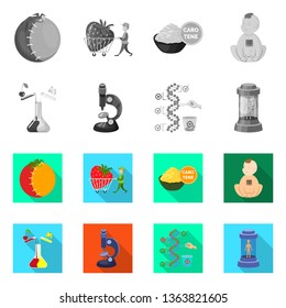 Vector illustration of test and synthetic logo. Collection of test and laboratory stock vector illustration.