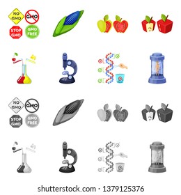 Vector illustration of test and synthetic logo. Collection of test and laboratory vector icon for stock.