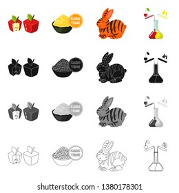 Vector illustration of test and synthetic logo. Set of test and laboratory vector icon for stock.